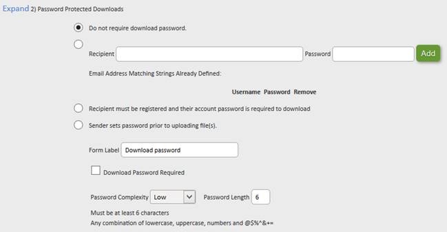 Enterprise Security - Password Protected Downloads