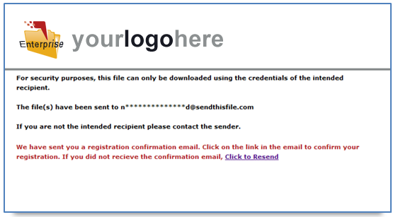 Enterprise Security - Password Protected Downloads - Recipient Registration