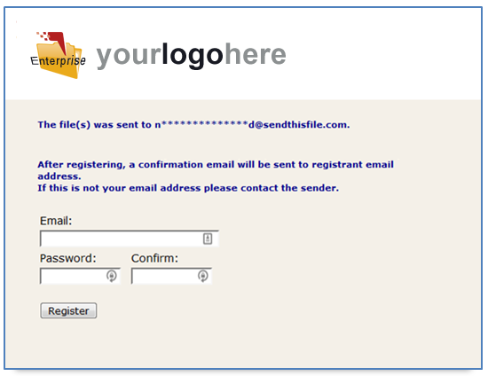 Enterprise Security - Password Protected Downloads - Recipient Registration