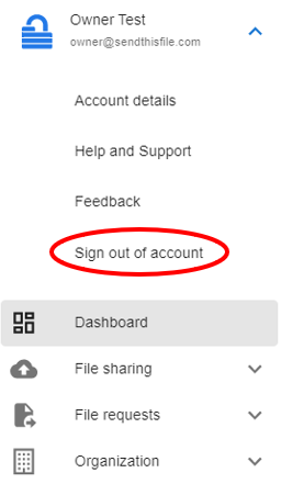 How to sign out? | SendThisFile